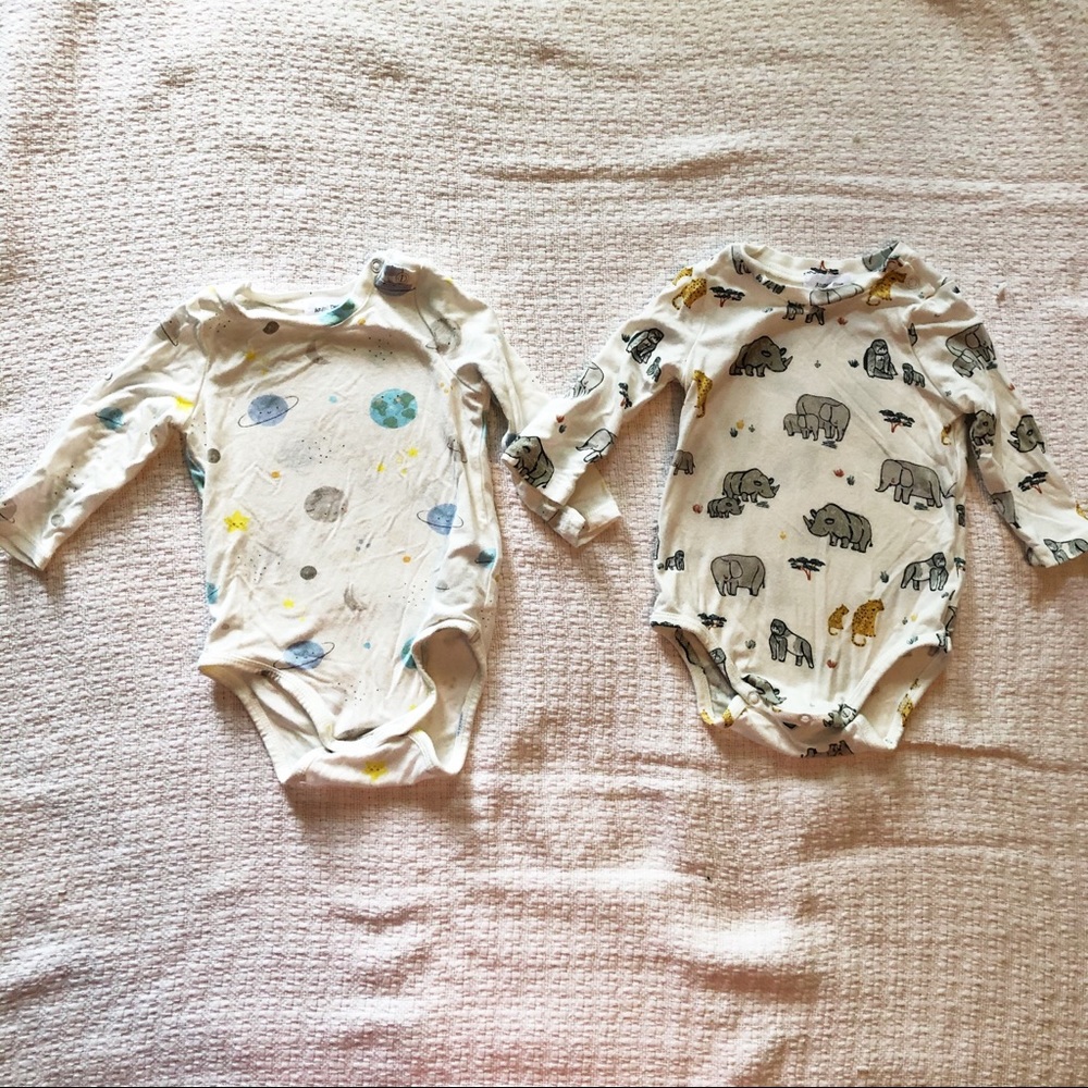 Angel Dear (2) long sleeve onesies 3-6 mos